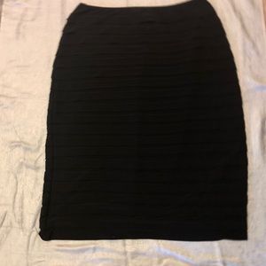 Layered black pencil skirt